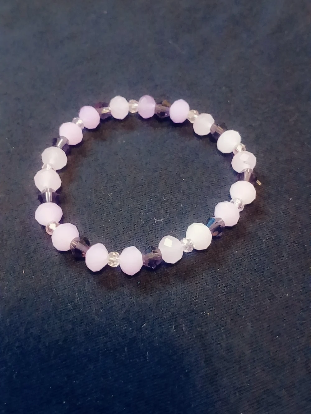 Delicate Purple Beaded Stretch Bracelet - Unbranded